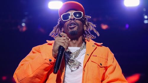 Lil Jon performs Friday, Dec. 15, 2023 at State Farm Arena for V103’s Winterfest. The rapper and producer was a surprise guest during Georgia's roll call at the 2024 DNC. (Kymani Culmer for The Atlanta Journal-Constitution)