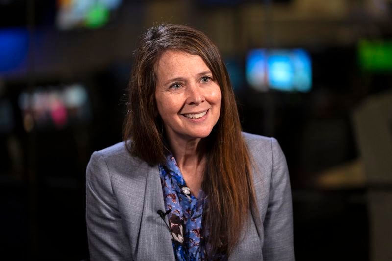 Director of the U.S. Cybersecurity and Infrastructure Security Agency (CISA) Jen Easterly speaks to The Associated Press in Washington, Wednesday, Oct. 2, 2024. (AP Photo/Ben Curtis)