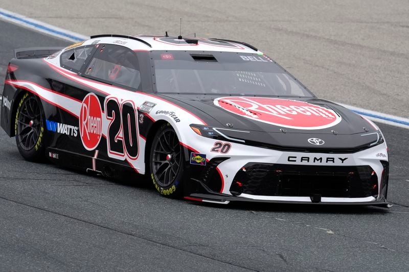 Christopher Bell steers his car out of Turn 1 in a NASCAR Cup Series race, Sunday, June 23, 2024, at New Hampshire Motor Speedway in Loudon, N.H. (AP Photo/Steven Senne)