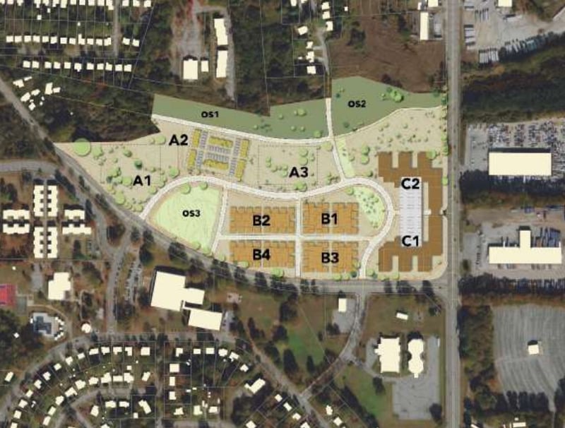 A map displaying the 36-acre former Thomasville Homes public housing site. Atlanta Housing is planning to redevelop the site into a mixed income community. (Atlanta Housing Authority)