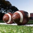 Footballs are shown on the field before the game between Grayson and Parkview at Parkview High School, Friday, November 3, 2023, in Lilburn, Ga. (Jason Getz / Jason.Getz@ajc.com)a