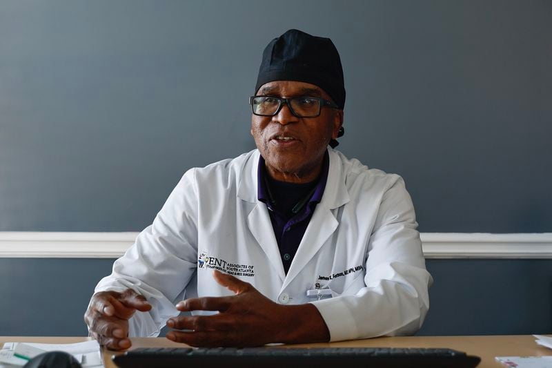 Dr. James Fortson sits in his office in East Point on Wednesday, November 23, 2022. (Natrice Miller/natrice.miller@ajc.com)  