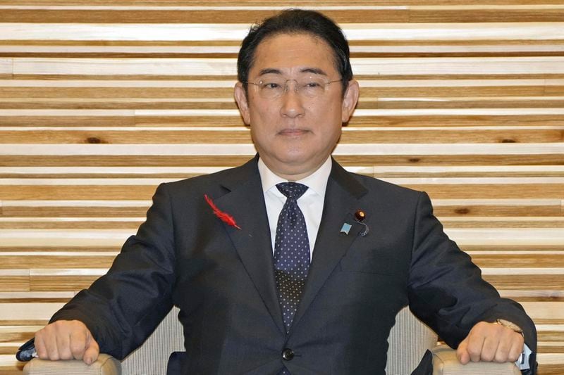 Japan’s Prime Minister Fumio Kishida attends a Cabinet meeting at his office in Tokyo before his resignation Tuesday, Oct. 1, 2024. (Kyodo News via AP)