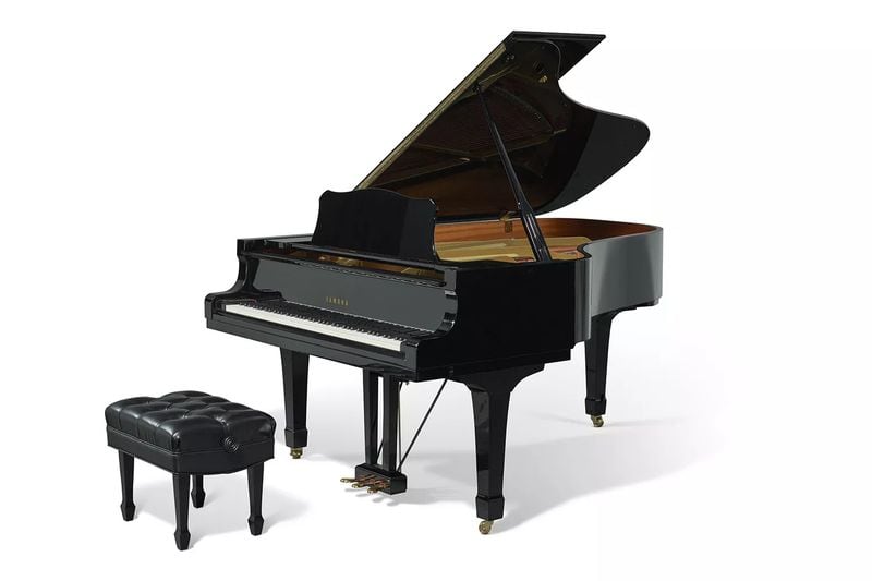 Elton John's Yamaha grand piano he had at his Buckhead condo in Atlanta that will be auctioned by Christie's in February, 2024. CHRISTIE'S