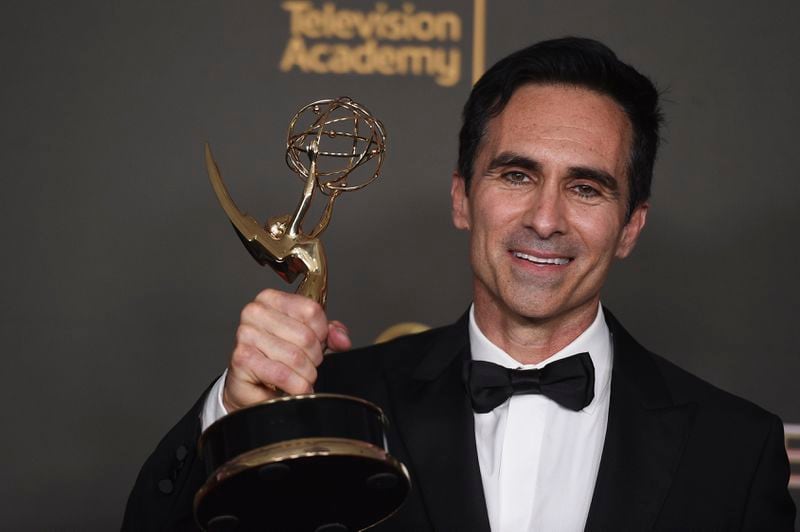 Nestor Carbonell with the award for Outstanding Guest Actor in a Drama Series for Shogun attends night two of the Creative Arts Emmy Awards on Sunday, Sept. 8, 2024, in Los Angeles. (Photo by Richard Shotwell/Invision/AP)