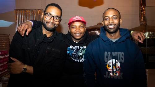 From left to right: Cxmmunity Media co-founders Warren Davis, Chris Peay and Ryan Johnson. (Olivia Bowdoin for the AJC).