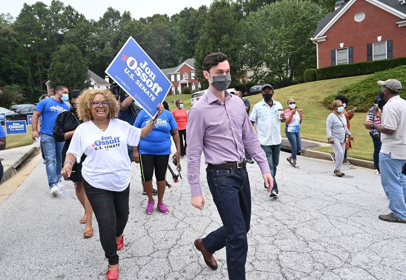 U.S. Senate candidate Jon Ossoff arrives for a September event hosted by the Georgia Federation of Democratic Women and the DeKalb Democratic Women in Stone Mountain. Hyosub Shin / Hyosub.Shin@ajc.com)