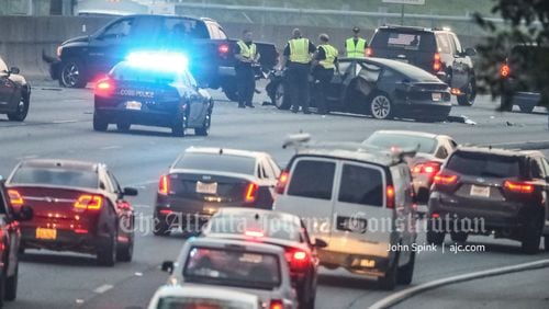 A crash investigation blocked the northbound lanes of I-285 at Cobb Parkway for nearly four hours Friday morning.