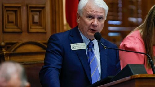 House Speaker Jon Burns speaks moments before lunch break during the Crossover Day of the legislative session 28th at the Georgia State Capitol on Thursday, Feb. 29, 2024. Thursday is the last day for a bill to move from one chamber to another. (Miguel Martinez / miguel.martinezjimenez@ajc.com)