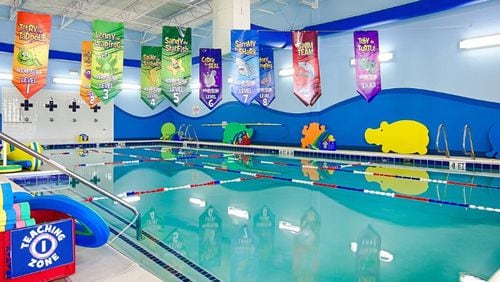 Aqua-Tots Swim School will open in early June at 5566 Chamblee Dunwoody Road, Dunwoody, with indoor, year-round swim lessons for children ages four months to 12 years. (Courtesy of Aqua-Tots)