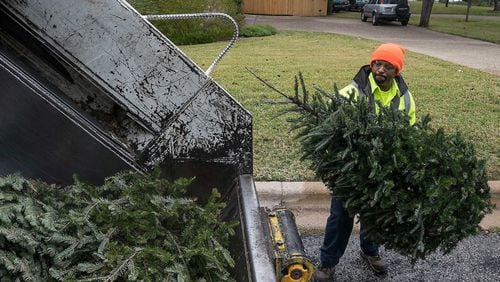 Christmas trees will be accepted for recycling from 9 a.m. to 3 p.m. Saturday, Jan. 5, at the Home Depot at 5300 Windward Parkway, Alpharetta. AJC FILE