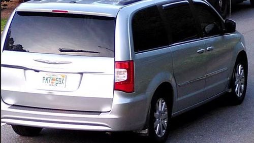 Michael Christopher Johnson, 56, of Florida, was last seen driving this minivan. He is accused of stealing multiple mortuary stretchers from funeral homes in Acworth and Dallas, police said. July 24, 2024 (Credit: Dallas Police Department)