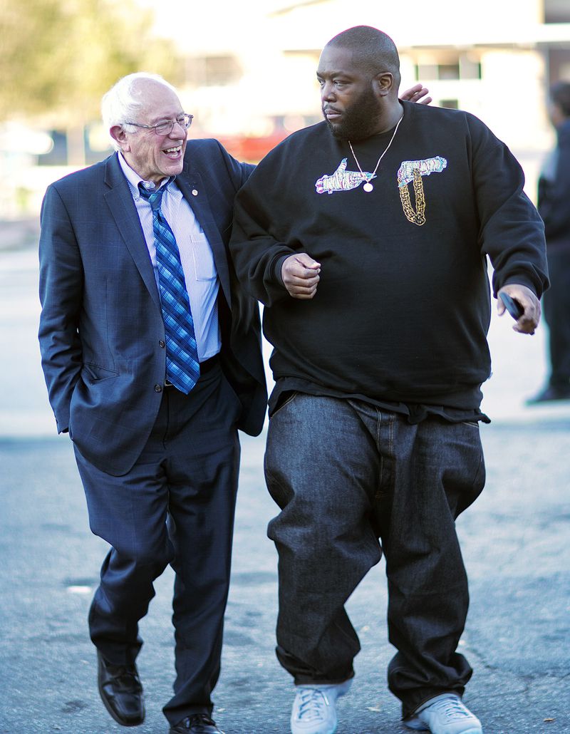 Killer Mike and Bernie Sanders visited The Busy Bee Cafe in November. Photo: AP.