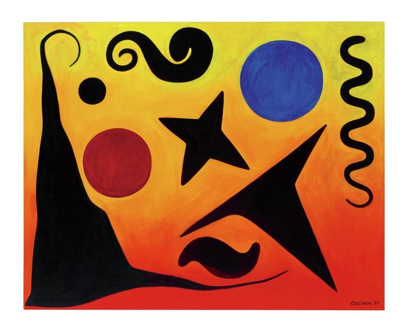 “Seven Black, Red and Blue” by Alexander Calder. More than 100 pieces by Alexander Calder and Pablo Picasso  are part of a new exhibit at the High Museum of Art that demonstrates previously unseen connections between the work of the two artists. Courtesy: High Museum of Art