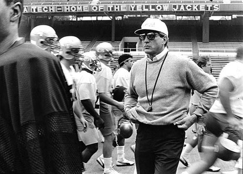 Coach Bill Curry during a Georgia Tech football practice in 1986.