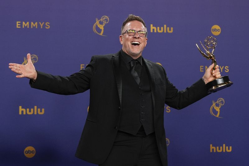 Michael Cliett, winner of the award for outstanding special visual effects in a season or a movie for "Shogun", poses in the press room during the 76th Primetime Emmy Awards on Sunday, Sept. 15, 2024, at the Peacock Theater in Los Angeles. (AP Photo/Jae C. Hong)