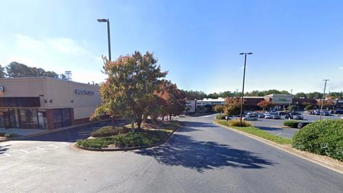 Duluth recently approved a special use permit to operate a drive-through at a coffee shop at 2640 Old Peachtree Road, shown here where the "weight loss" sign is located. (Google Maps)