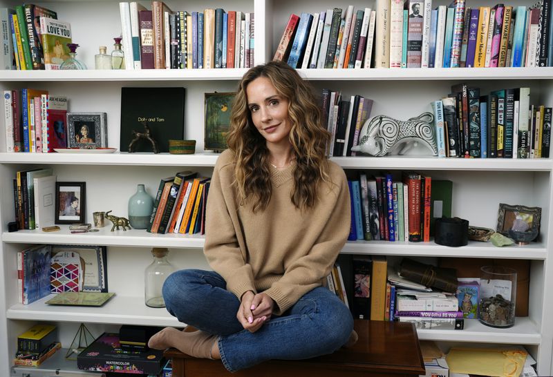 Meaghan Oppenheimer, the creator and showrunner of the Hulu series "Tell Me Lies," poses for a portrait at home, Wednesday, Sept. 11, 2024, in Los Angeles. (AP Photo/Chris Pizzello)