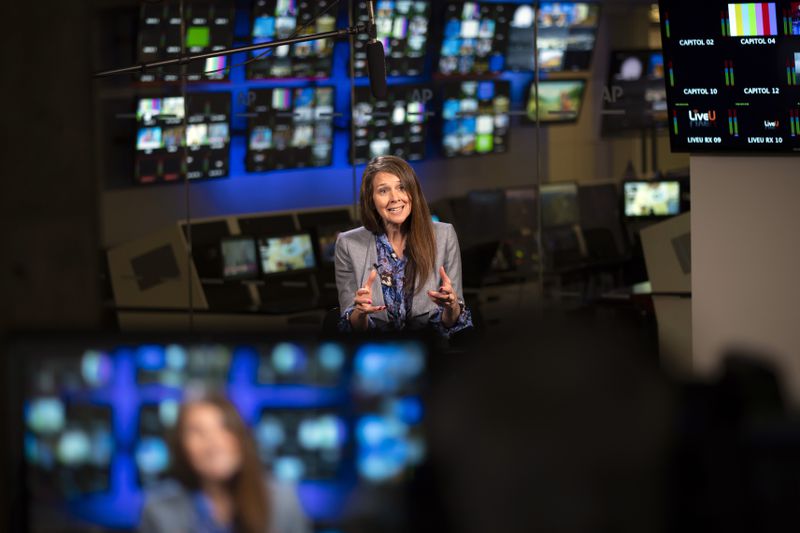 Director of the Cybersecurity and Infrastructure Security Agency (CISA) Jen Easterly speaks to The Associated Press in Washington, Wednesday, Oct. 2, 2024. (AP Photo/Ben Curtis)