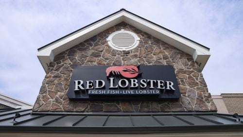 FILE - Signage at a Red Lobster restaurant, May 20, 2024, in Lincolnwood, Ill. (AP Photo/Teresa Crawford, File)