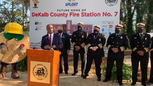 DeKalb County CEO Michael Thurmond spoke at the groundbreaking for the new DeKalb County Fire Rescue station No. 7 on Wednesday.