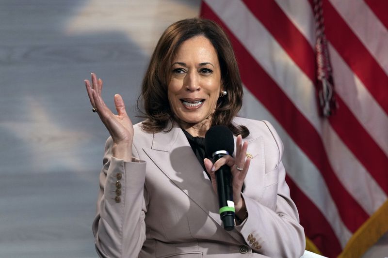 Vice President Kamala Harris, the Democratic presidential candidate, is interviewed by members of National Association of Black Journalists on Tuesday in Philadelphia.