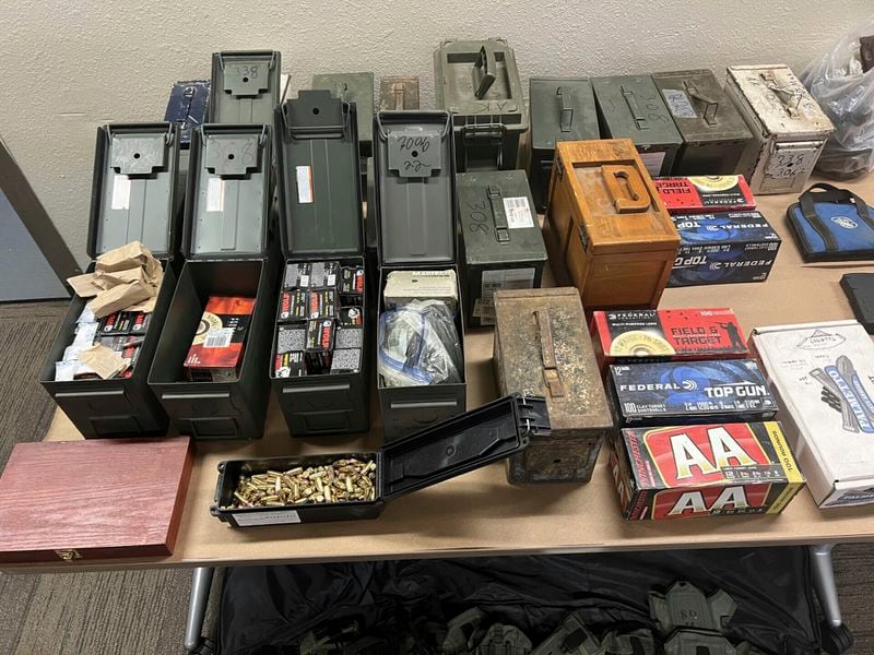 This photo provided by the Monterey County Sheriff's Office on Friday, Sept. 6, 2024, shows some of the items confiscated from the Prunedale, Calif., home of Vicente Arroyo, suspected killing dozens of animals. (Monterey County Sheriff's Office via AP)