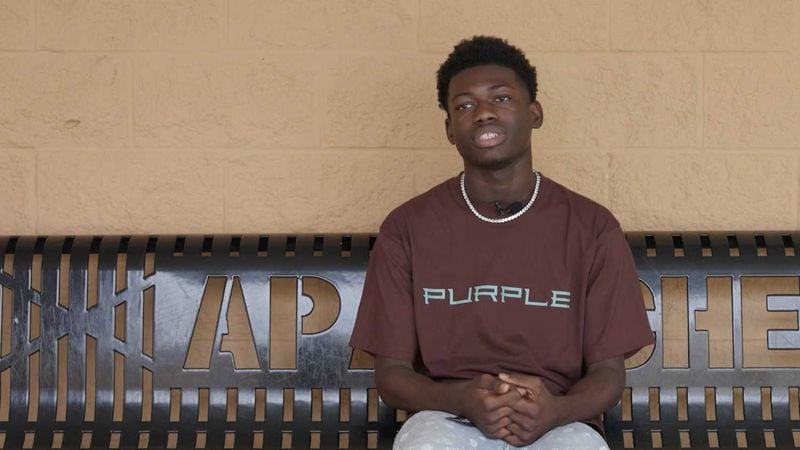 Apalachee High School student Isaac Sanguma created a rap song in memory of the victims of the Sept. 4 shooting at the school that killed two students and two teachers. (April Lanuza/AJC)