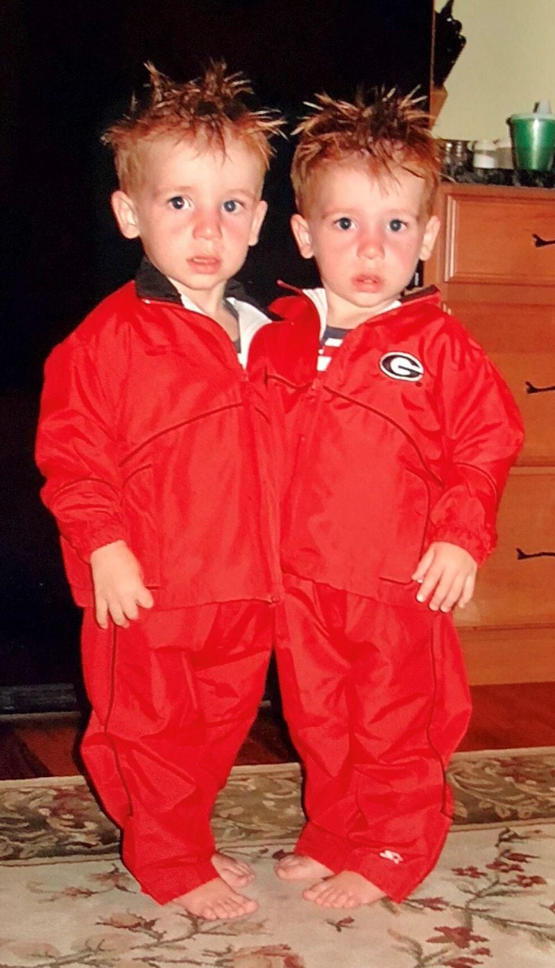 Hunter and Fisher wear an outfit from the University of Georgia, their mom's alma mater. CONTRIBUTED