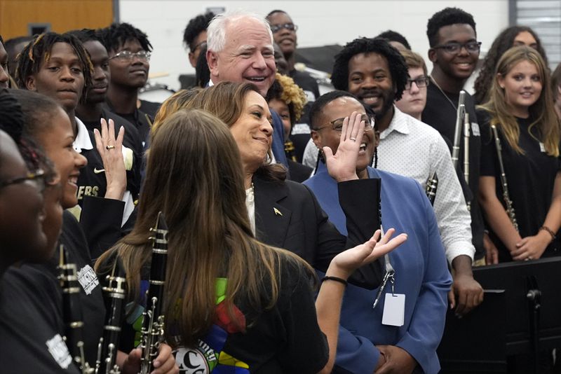 Harris and Walz reach out to voters in GOP strongholds in southeast Georgia  bus tour