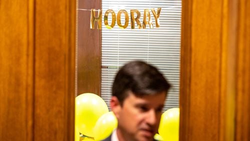 State Sen. Matt Brass, R-Newnan, speaks to press in the Capitol after the legislative session in Atlanta on Sine Die, Wednesday, March 29, 2023. (Arvin Temkar / arvin.temkar@ajc.com)