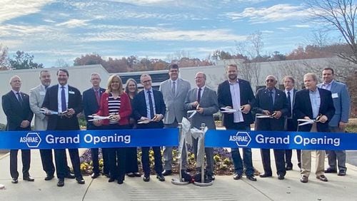ASHRAE recently held a ribbon cutting celebrating the complete conversion of their 66,700-square-foot global headquarters. In attendance at the ceremony were representatives from the offices of U.S. Senators Jon Ossoff and Raphael Warnock and Congresswoman Carolyn Bourdeaux, along with county and city officials. (Courtesy ASHRAE)