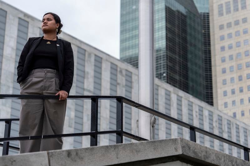 Grace Malie poses for a photo, Monday, Sept. 23, 2024, at the United Nations headquarters. (AP Photo/Julia Demaree Nikhinson)