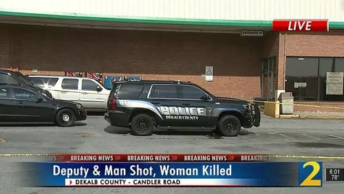 The retired deputy tried to intervene after a man pulled out a gun and began shooting at a woman inside the store, authorities said.