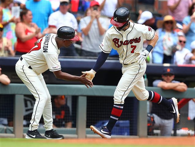 Who is that power hitter wearing Dansby Swanson's jersey?