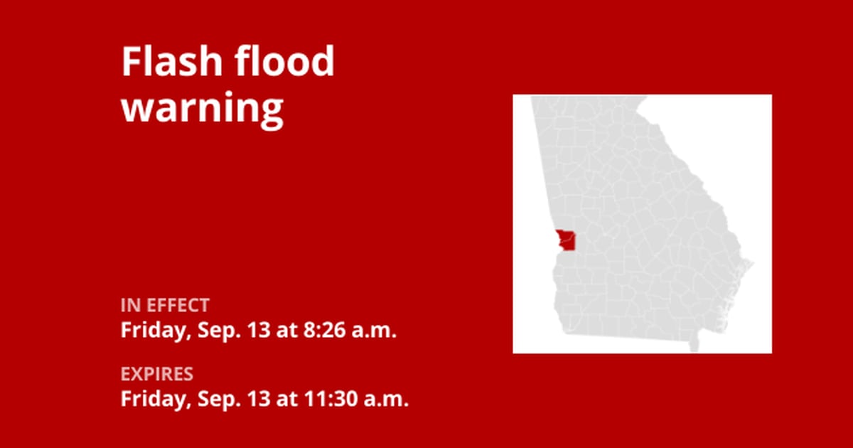 Flash flood warning for Muscogee County until Friday noon