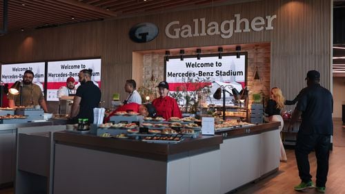 Views of Gallagher Club and Lounge at Molly B’s at Mercedes-Benz Stadium in Atlanta shown on Wednesday, Sept. 4, 2024. (Natrice Miller/ AJC)