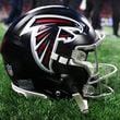 An Atlanta Falcons helmet is shown during their game against the Jacksonville Jaguars at Mercedes-Benz Stadium, on Friday, Aug. 23, 2024, in Atlanta. (Jason Getz / AJC)