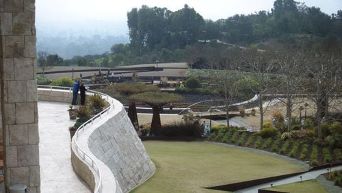 The Getty Center’s grounds in Los Angeles, Calif., include terraces and balconies that afford great views. (Judith Evans/St. Louis Post-Dispatch/TNS)