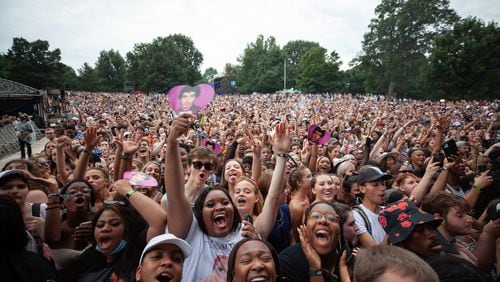 The Music Midtown crowd reacts to Meg Thee Stallion in 2021. Photo: Ryan Fleisher for the AJC