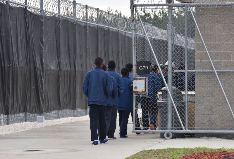February 15, 2018 Folkston, GA - Detainees at the Folkston ICE Processing Center in Charlton County. HYOSUB SHIN / HSHIN@AJC.COM