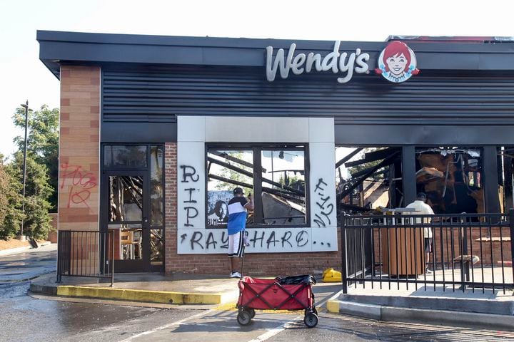 PHOTOS: Aftermath of Atlanta protest, fire at Wendy’s police shooting site