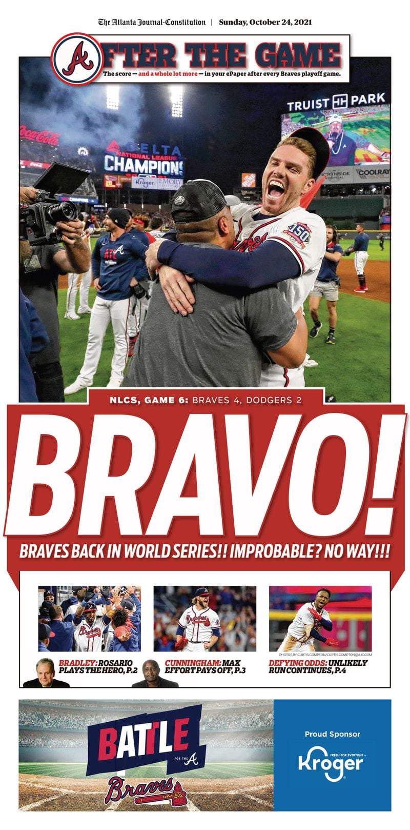 ‘Bravo!’ – Atlanta Braves game section in today’s ePaper