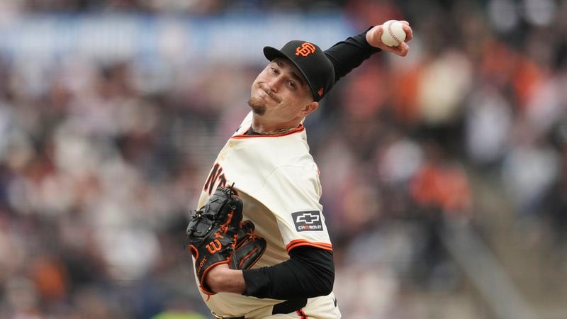 San Francisco Giants' Luke Jackson during a baseball game against the New York Mets in San Francisco, Wednesday, April 24, 2024. (AP Photo/Jeff Chiu)