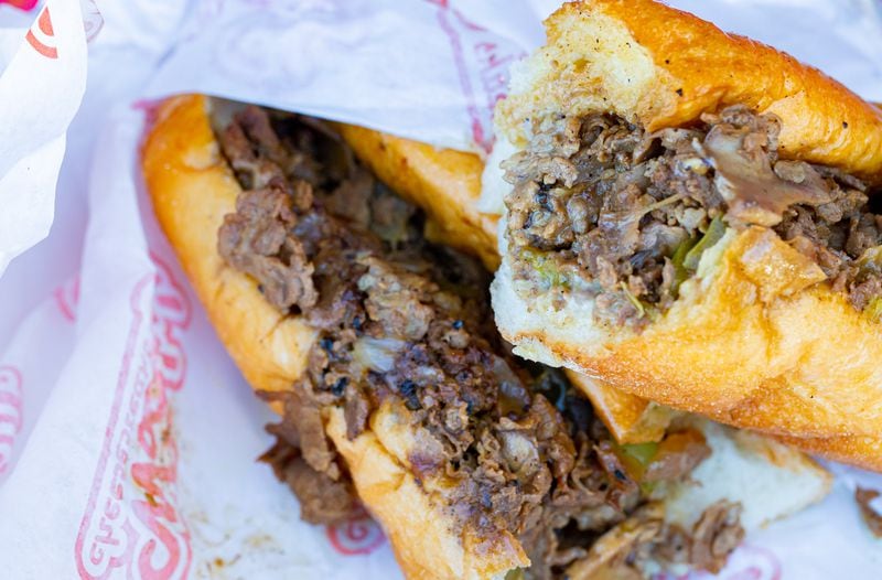 The pepper mushroom cheesesteak from Woody's Cheesesteaks at Southern Feed Store in East Atlanta.