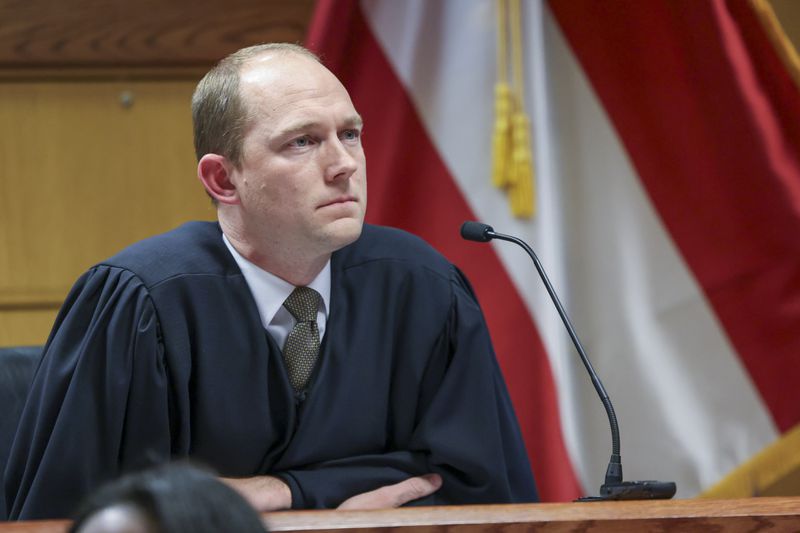 Fulton Superior Court Judge Scott McAfee listens to a variety of pre-trial motions on Friday, January 19, 2023 (Jason Getz/jason.getz@ajc.com)