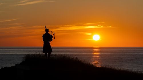 The haunting sound of bagpipes will fill the air at the Celtic Colours International Festival on Cape Breton Island in Nova Scotia in October.
Courtesy of Cabot Cape Breton