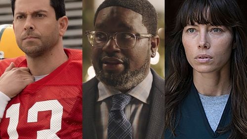 Productions that have begun in the past month: Zachary Levi and Lil Rel Howery are in "Harold and the Purple Crayon" film while Jessica Biel stars in "Candy" from Hulu. PUBLICITY PHOTOS