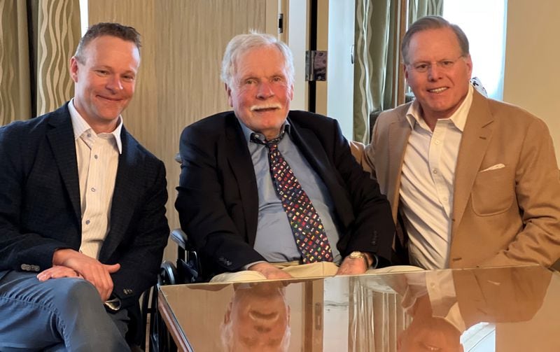 CNN chief Chris Licht, CNN founder Ted Turner and Warner Bros. Discovery CEO David Zaslav on Tuesday, April 11, 2022 in Washington D.C.