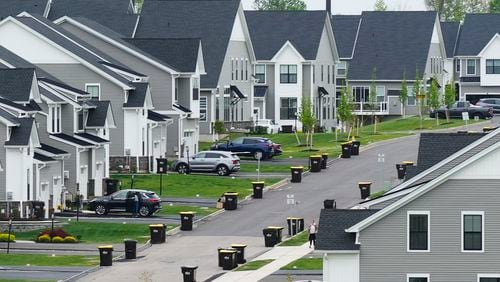 FILE - A development of new homes in Eagleville, Pa., is shown on April 28, 2023. (AP Photo/Matt Rourke, File)